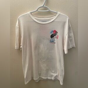 💕Riot Society White Graphic Tee with Pink and Blue Accents